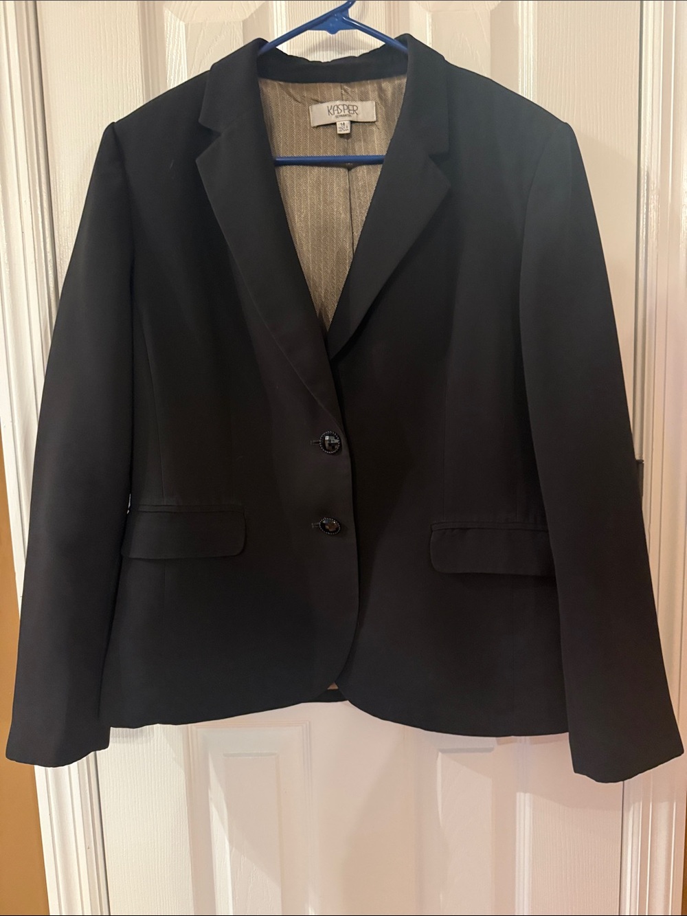 Kasper Black Two-Button Tailored Blazer